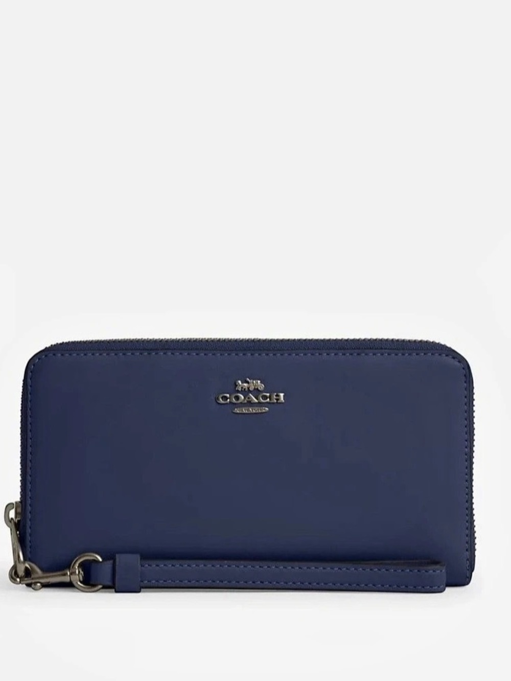 Coach Long Zip Around Wallet in Blue with matching long cross body strap